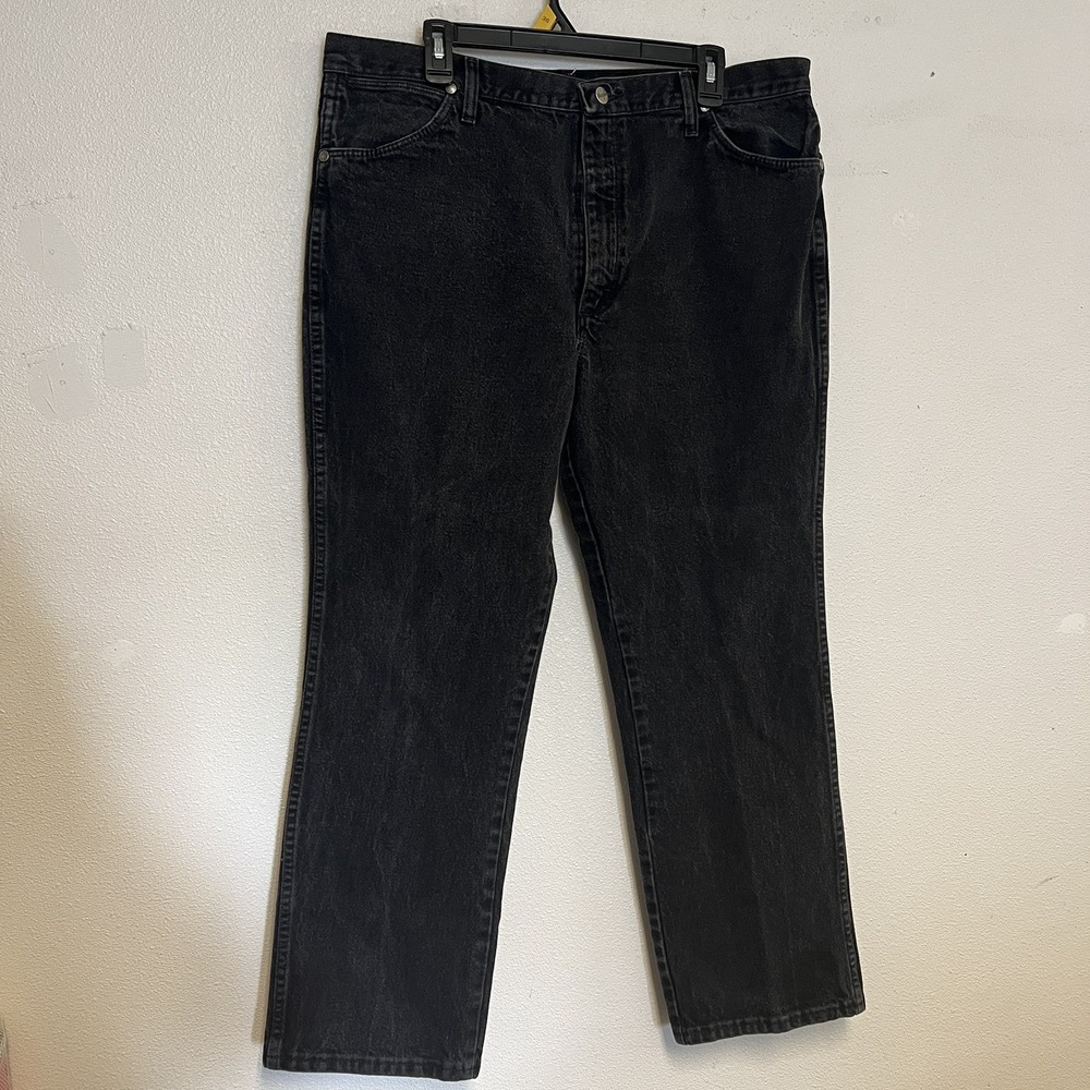 VTG Wrangler Black 933SEWK Cowboy Cut Western Cotton Black Jeans Mens 38x30 EUC